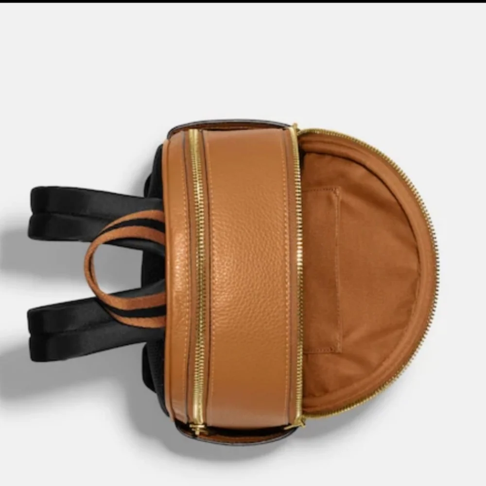 Coach Mini Court Shearling Backpack Leather With Signature Coach Motif